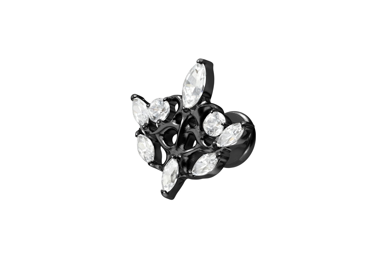 Titan Labret Piercing mit Innengewinde GOTISCHES DESIGN